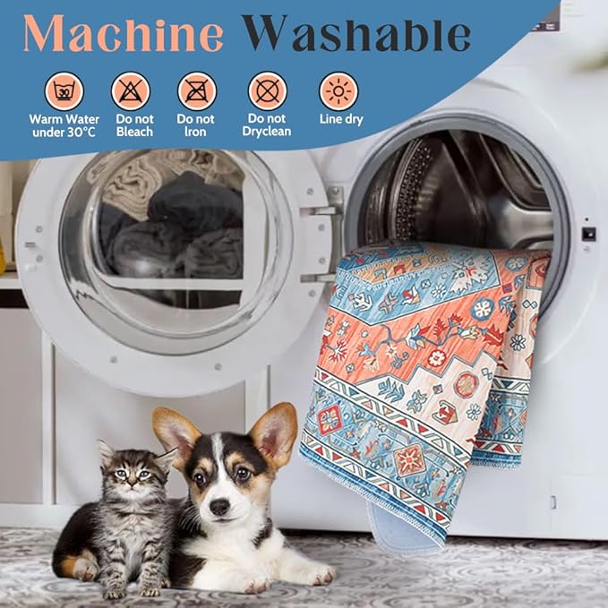 Washable Pee Pads for Dogs 2 Pack Reusable Puppy Training Pads 60"x48" Super Absorbent Waterproof Dog Training Pads, Non-Slip Potty Pads Whelping Pads Litter Mat Pet Supplies - Orange/Mix