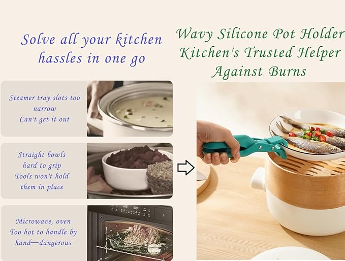 Hot Plate Grippers, Hot Plate Gripper Lifters Tongs, Multi-function Anti-Scald Bowl Clip,Silicone Non-slip Hot Dish Plate Holder, Portable Hot Bowls Tongs,Kitchen Utensil for Bowl, Dishes (Red+Green)