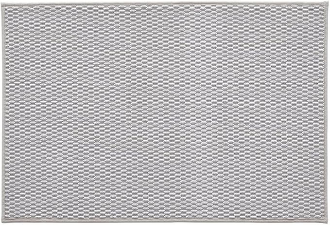 TYUU Bathroom Rugs Non Slip Washable, Super Absorbent Thin Bath Mat Quick Dry Low Pile Bathroom Rug, Light Grey 24"x36"