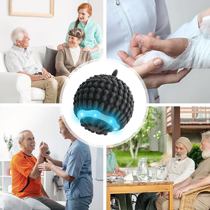 Physical Vibration Therapy Ball - Rechargeable Vibrating Massage Ball for Reduce Hand Tremors(Parkinson's), Stress Relief, Portable Tremor Reduction Device for Home/Travel, Elderly-Friendly Design