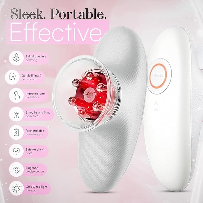 3-in-1 Body Sculpting Machine – Thermoslim Cellulite Massager with Cupping & Red Light Therapy for Belly, Skin, Back, Waist, Legs & Arm Tightening Device