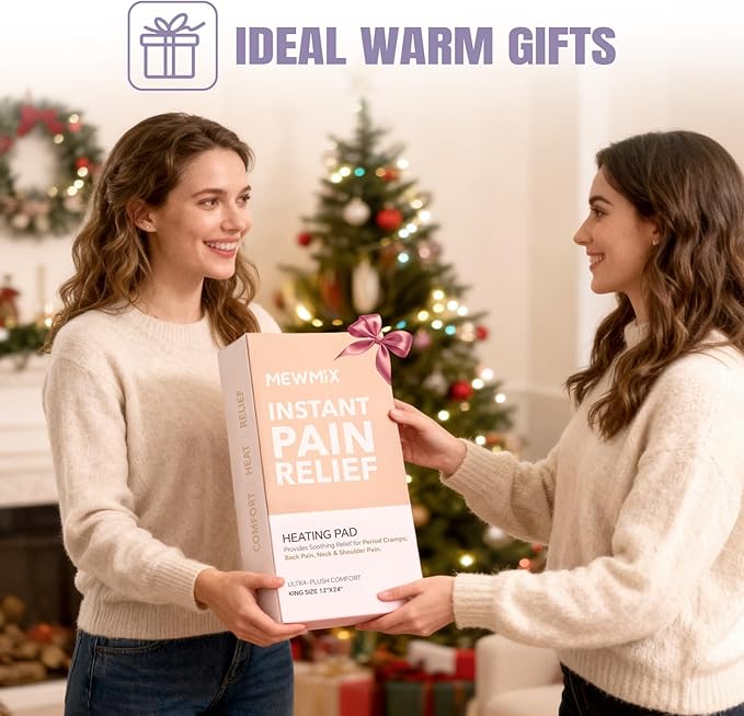 Purple Heating Pad for Back Period Cramps Neck Shoulder Pain Relief, Portable Electric Heat Pads Gifts Ideas, Funny Useful Self Care Unique Christmas Birthday Gift for Women Mom Her Wife Girlfriend