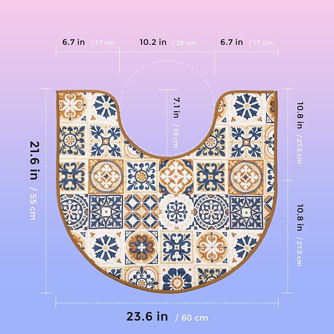 Washable Commode Potty Training Mats, Super Absorbent Reusable Toilet Training Rug for Kids, Leak-Proof & Non-Slip Adult Incontinence Toilet Mat, Bathroom Floor Protector Pads 4 Pack