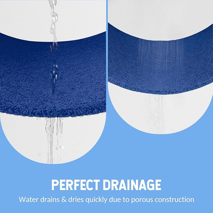 Hargiis Non-Slip Bathtub Mat, Anti Slip Shower Mat, Fast Drying Bathtub Mats, Foot Scrubber Mat, Anti Slip Mat for Tub, Floor, Bathroom, Kitchen, Home, Hotel (Navy Blue 24"×16")
