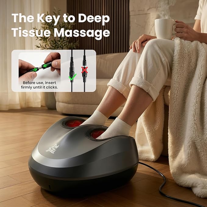 BOB AND BRAD Foot Massager Machine with Heat and Remote, Fits up to Size 14, FSA Eligible HSA Shiatsu Deep Kneading Foot Massager for Plantar Fasciitis and Neuropathy