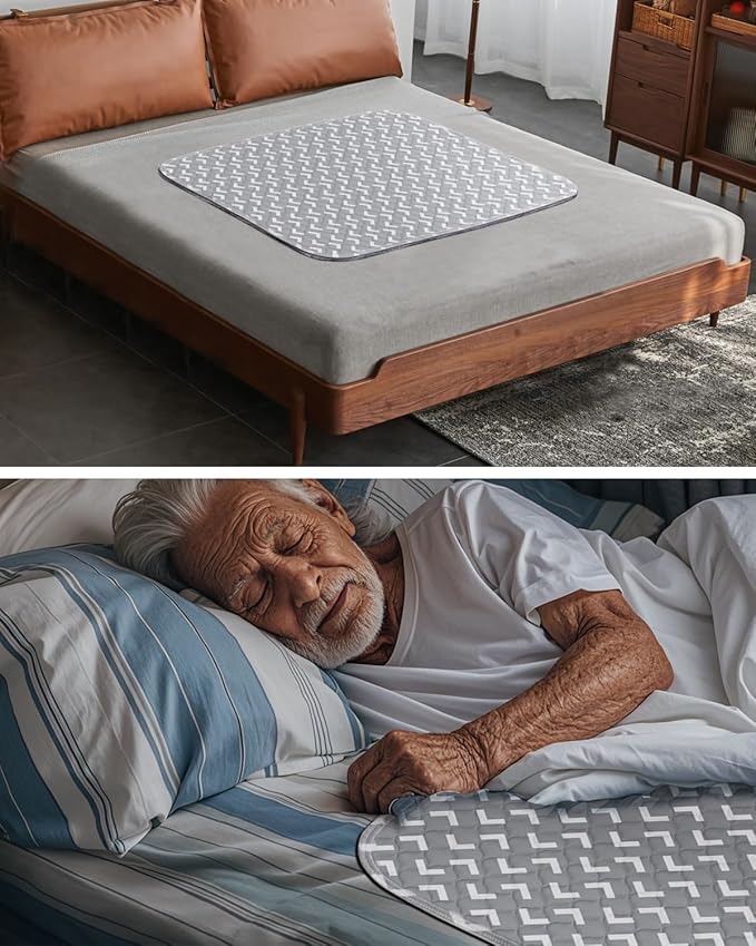 Non-Slip Bed Pads for Incontinence Washable (35" x 52"|2 Pack), Waterproof Bed Pads, Bed Wetting Pads for Bed, Sofa, Floor, Resuable Underpads for Adults, Seniors, Pet