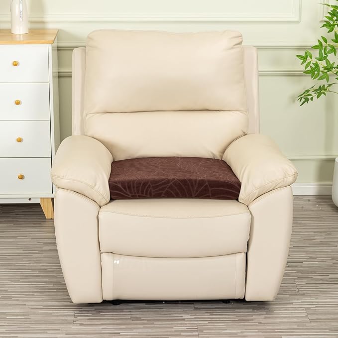 Recliner Cushions for Long Sitting Foam Seat Cushion Soft Tufted Layer for Elderly Seniors, Recliner Chair, Floor Pillow, Office Chair, Car, No Pressure on Thighs, 20X20X3 Inch - Leaves Coffee