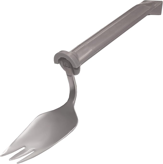 Rehabilitation Advantage Swivel Spork Utensil Set of 4, Angled Eating Utensils with Rotating Head for Easy Gripping, Mealtime Support for Daily Living and Independence