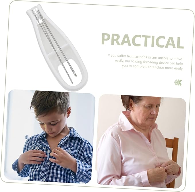 Buttoner Button Hook Helper Tool for Seniors One-Hand Dressing Aid with Non-Slip Handle for Shirts Dresses and Large Buttons