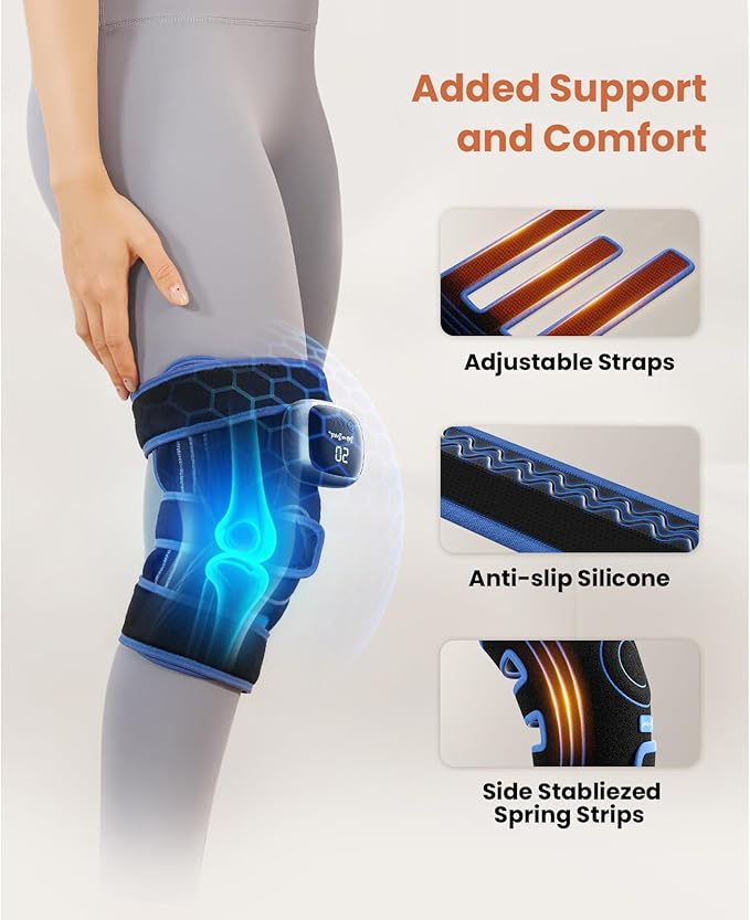 BOB AND BRAD Cordless Far Infrared Knee Heating Pad for Pain Relief, FSA-HSA Eligible Deep Tissue Heated Wrap for Arthritis, Meniscus Tear, Tendinitis, Portable Electric Brace for Elbow, Arm & Leg