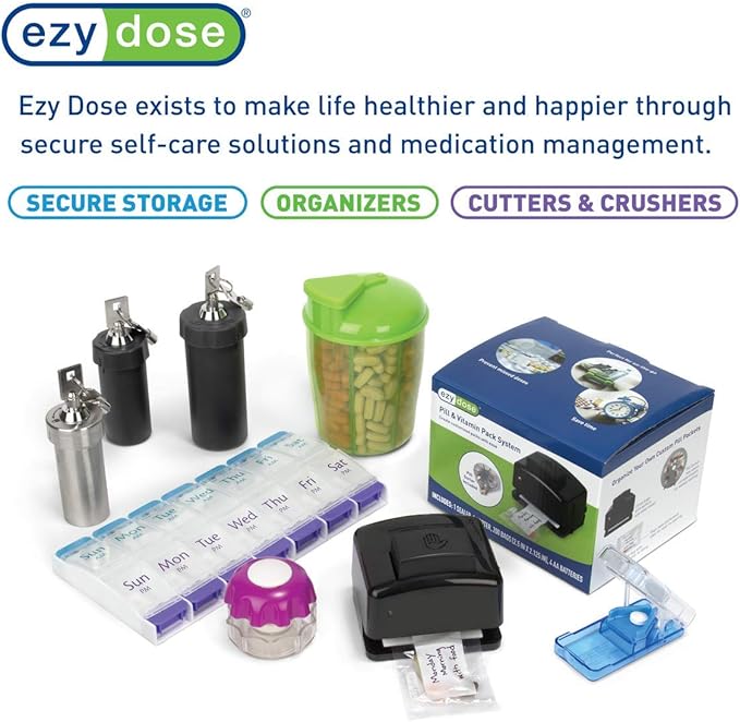 EZY DOSE Pets Daily AM/PM Pill Case, Medicine Planner, Vitamin Organizer Box for Dogs, Easy to Use, 2 Times a Day, Transparent Lids, Convenient for Treats, BPA Free