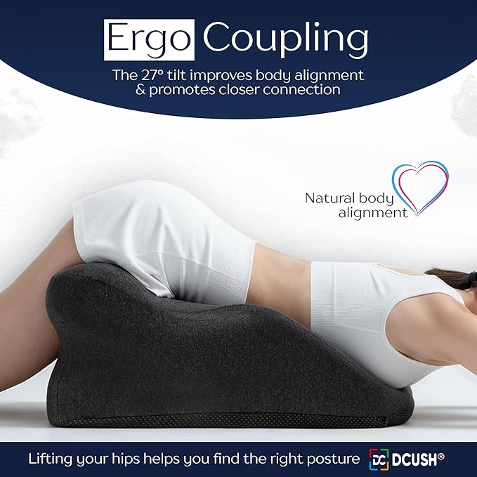 Contoured Memory Foam Pillow with Removable Headrest, Wedge Pillows, Massages, Reading, Relaxing & Leg Elevation, Removable Washable Cover, Anti-Slip Base