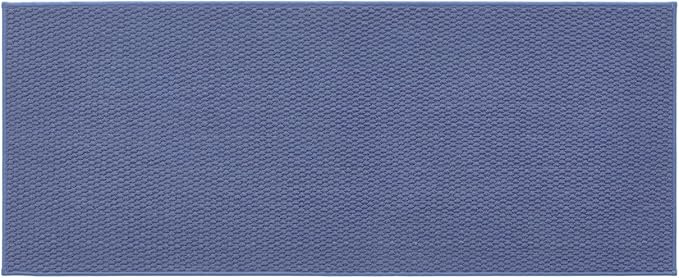 TYUU Bathroom Runner Rug, Long Bath Mat Washable Thin Quick Dry Low Pile Bathroom Runner Rugs 24 x 60 Non Slip, Denim Blue 24"x60"