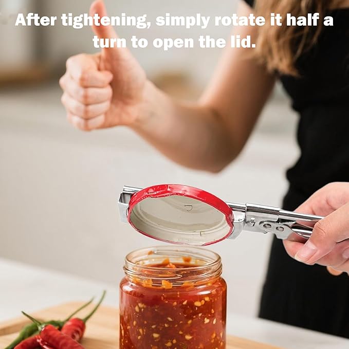 Adjustable Stainless Steel Jar Opener,Jar Opener,For Weak Hand Seniors Arthritis, Gripper Kitchen Gadget Easy To Open Tight Lid(2 Pcs)