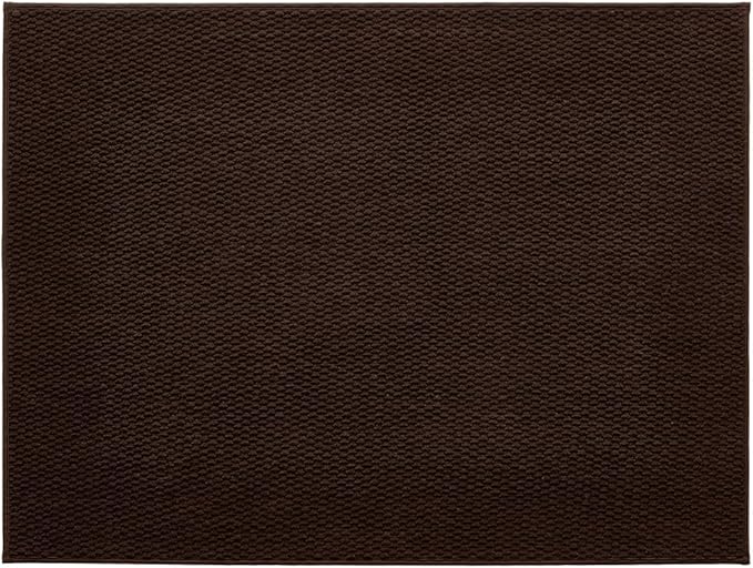 TYUU Large Bathroom Rugs Non Slip Washable Bath Rugs Super Absorbent Bathroom Rug Thin Quick Dry Low Pile Bath Mats, Brown 36"x48"