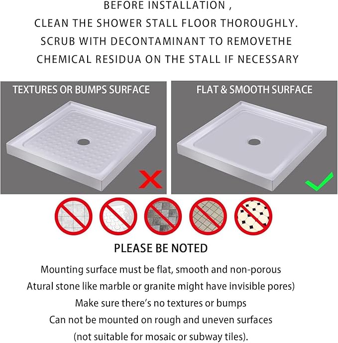 Yimobra Square Shower Floor Mat Non Slip, 21"x21" Machine Washable Bath Tub Mat, Soft on Feet, Bathmat with Drain Holes and Suction Cups, Fast Draining, Clear