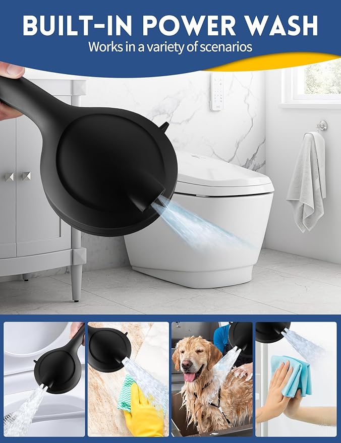 Black Filtered Shower Head with Handheld – GUOYULJU High Pressure Showerhead for Hard Water, 10 Spray Modes, Water Softener Filter, CUPC & WaterSense Certified Filters, Black