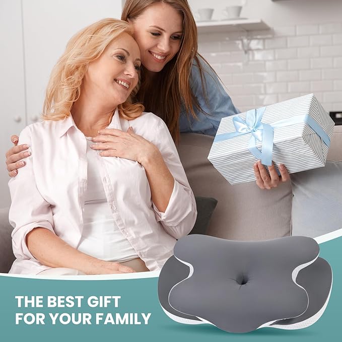 JINXIA Cervical Neck Pillow, Ergonomic Memory Foam Pillows for Neck Pain Relief with Breathable Pillowcase, Adjustable Contour Neck Support Pillow for Side Back Stomach Sleepers, Odorless