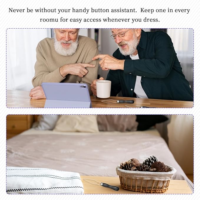 3pcs Button Hook Assist Device with Easy-Grip Handle for Shirts Coats Dresses Button Helper Tool for Elderly Wedding Dress Buttons Hook Tool Buttons Aids for Seniors Arthritis Limited Dexterity