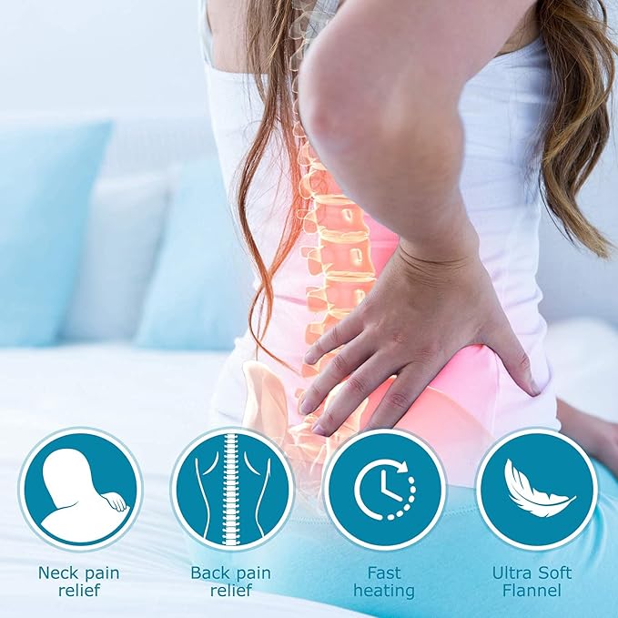 Electric Heating Pad for Full Back Fast Heating Wrap with Auto Shut Off for Back, Neck and Shoulder, Abdomen, Waist Pain Relief, Dry/Moist Option (12" x 24" (Gray))
