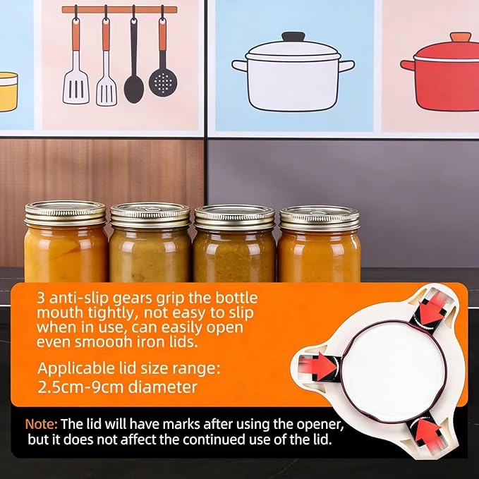 2026 New Model Adjustable Jar Opener, Jar Openers Top Rated For Seniors,Jar Opener For Arthritic Hands - Includes Magnetic Hook For Beer Bottle Caps And Non-Slip Rubber Gripper For Stubborn Lids (2)