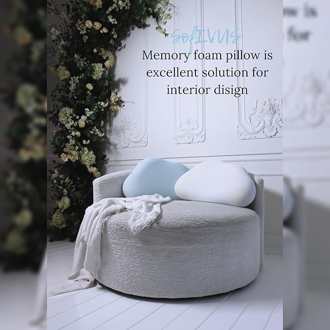 Cloud Shaped Contour Cervical Memory Foam Pillow with Additional Pillowcase - Soft Neck Support for Side Stomach Back Sleepers - Comfortable Slow Rebound Pillow Set with Ergonomic Design