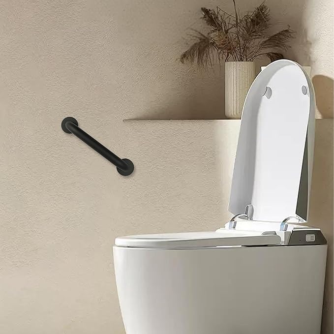 Shower Grab Bar, 2 Pack 12 Inch Black Bathroom Grab Bar, 1.25" Diameter 304 Stainless Steel Grab Bars for Bathtubs and Showers, Handicap Shower Grab Bar for Seniors Elderly