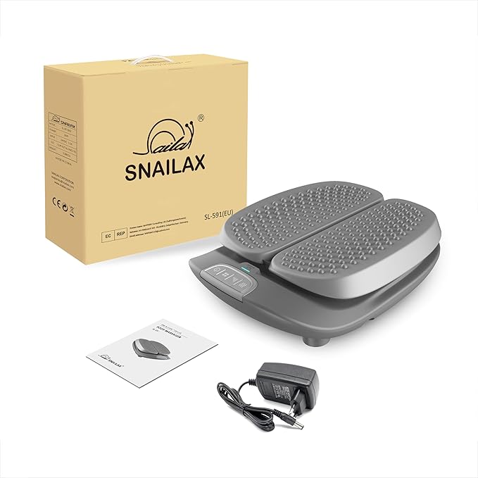 Snailax Vibration Foot Massager with Heat, Remote Control, Adjustable Vibration Speed Electric Massager Machine for Circulation, Plantar Fasciitis, Pain
