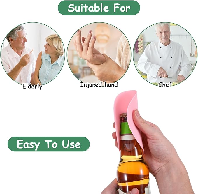 8 Pcs Rubber Jar Opener Pads Set, Round Heat-insulated Non-Slip Gripper Pads, Multi Function Silicone Easy Opening Bottle Can Opener for Seniors Arthritis Weak Hands(4 Colors)