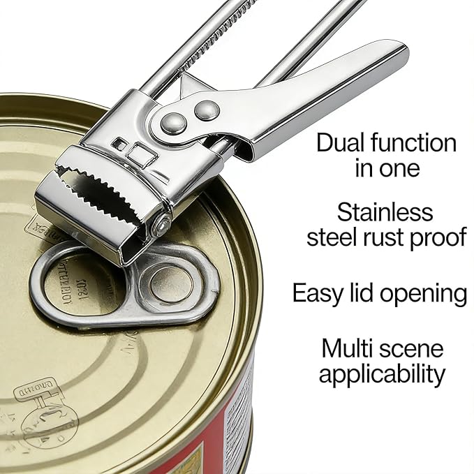 Jar Opener for Weak Hands, Adjustable Stainless Steel Jar Opener for Seniors with Arthritis – Manual Lid Gripper, Bottle & Jar Tool, Easy Grip Tight Lid Kitchen Gadget,1 PCS