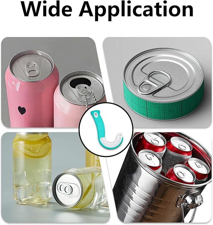 NIIIYTYB Pop Top Can Opener Tool for Seniors Easy Ring Pull Tab J Hook Opener Buddy for Soda Cat Food Cocktail Cans Simple Circle Handle Tabs Opener Tool Easy Open Tin Can Buddies(Blue)
