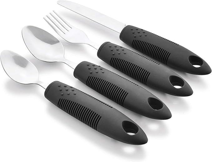 Celley Adaptive Utensils for Elderly and Handicapped, Non-Weighted, 4 Pcs Set