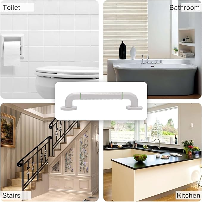supregear Grab Bars for Bathtubs and Showers - Anti Slip Heavy Duty Shower Safety Handle - White Stainless Steel Support Rail for Bathtub Toilet Kitchen Stairway Elderly Children & Disability, 21.7 in