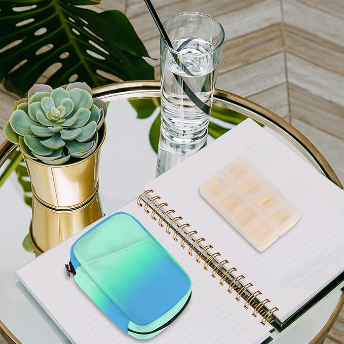 Weekly Travel Pill Organizer Case for Purse with Removable 7 Day Box Portable Compact Size Pill Box Fashionable Pill Container for Medicine Vitamin Supplement Teal Blue