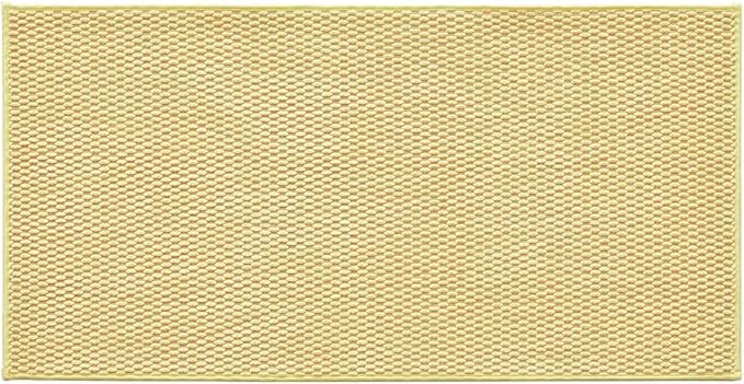 TYUU Bathroom Rugs Non Slip Washable, Super Absorbent Thin Bath Mat Quick Dry Low Pile Bathroom Rug, Yellow 24"x47"