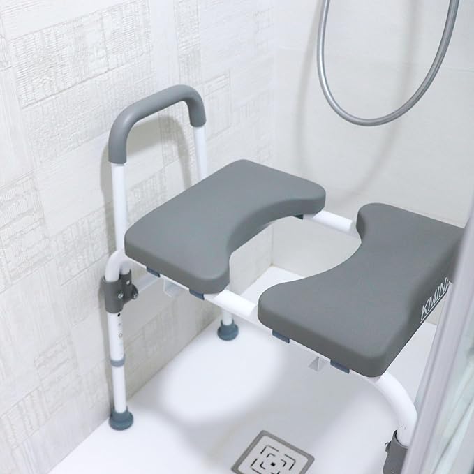 KMINA Raised Toilet Seat with Handles, 400 lbs Toilet Seat Risers for Seniors, Adjustable Height & Width, Comfort PU Foam Seat, Fit Any Toilet, Patented, Made in Europe