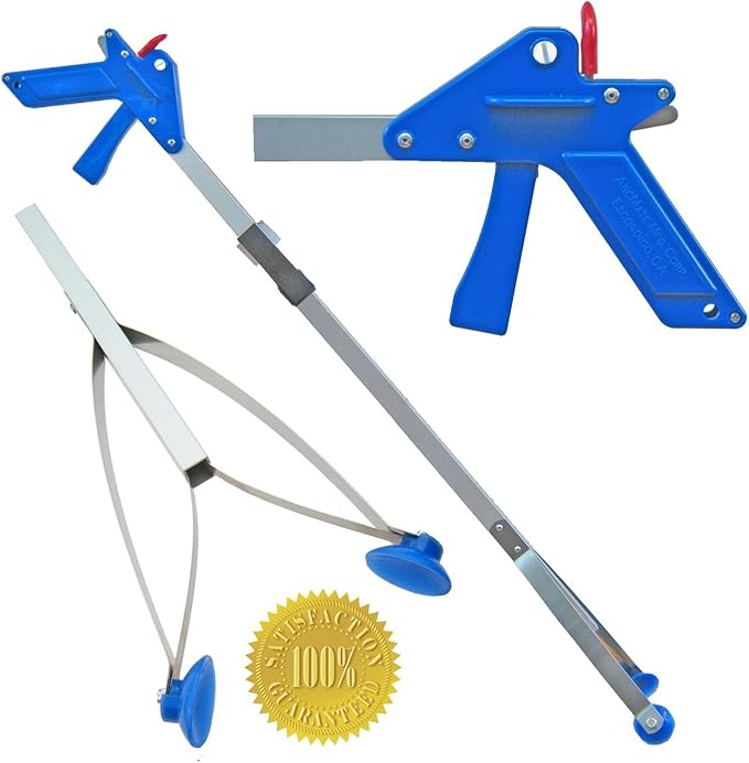 ArcMate 22" EZ Reacher Deluxe - Grabber Reacher with 5 lb. Pickup Capacity, 4.5" Wide Fingers, Locking Handle, Heat Resistant Silicone Tips - Grabber Tool for Elderly, Post Op, Accessibility