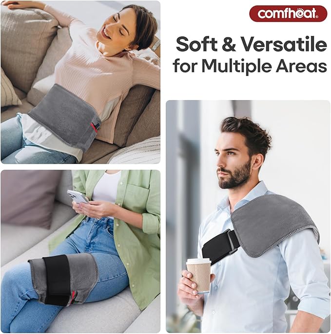 Portable Heating Pad for Back, 10000mAh Battery Powered Heat Wraps for Back Pain Sciatica Relief, Cordless Rechargeable Lower Back Heat Pad, Up to 60" Waist Size for Women Men Mom Dad