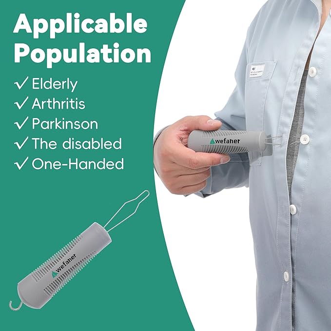 Wefaner Button and Zipper Assistant, One-Handed Button Assistance Device, Dressing Assistance, Gift for The Elderly, Suitable for Arthritis and Stroke,Weak Hands