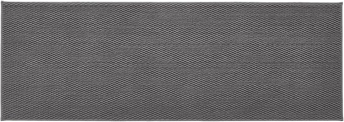 TYUU Bathroom Runner Rugs, Long Bath Mat Runner Washable Thin Quick Dry Low Pile Bathroom Runner Rugs Non Slip, Dark Grey 24"x70"