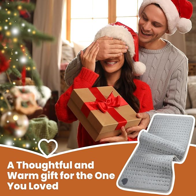 Heating Pad - Electric Heating Pad for Back Pain and Cramps Relief, Moist Heat Pad for Shoulder, Knee, Neck, 6 Heat Settings & Auto Shut Off and Machine Washable, 24" x 12"