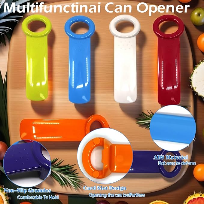 6 Pcs Jar Key Opener for Weak Hands, Elderly & Children - Plastic Jar Lid Opener with Easy Grip Hand Held 5.5" Colorful Design