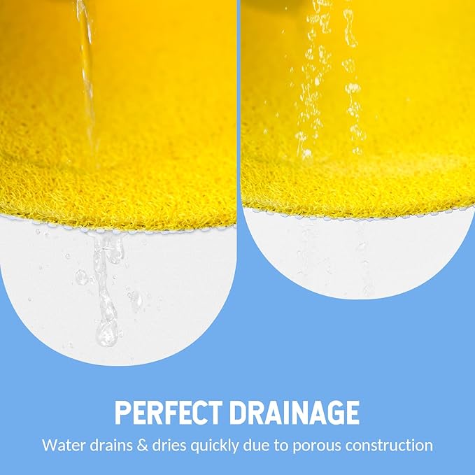 Hargiis Non-Slip Bathtub Mat, Anti Slip Shower Mat, Fast Drying Bathtub Mats, Foot Scrubber Mat, Anti Slip Mat for Tub, Floor, Bathroom, Kitchen, Home, Hotel (Yellow 36"×24")