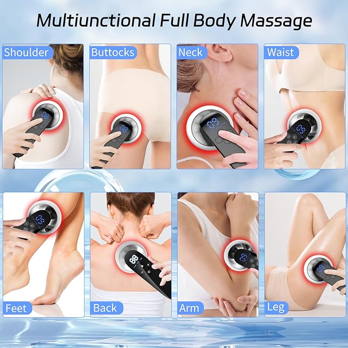 Lymphatic Drainage Massager & Body Massage Tool, Helps Reduce Stretch Marks & Cellulite, for Legs, Arms & Belly, Body Sculpting Machine with Microcurrent, Light, Heat & Vibration