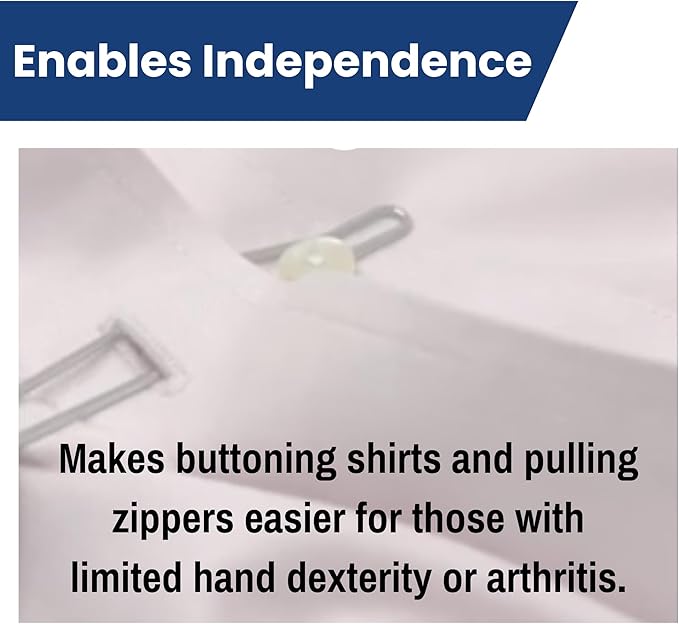 2-in-1 Button Hook and Zipper Pull, Designed by a Certified Occupational Therapist