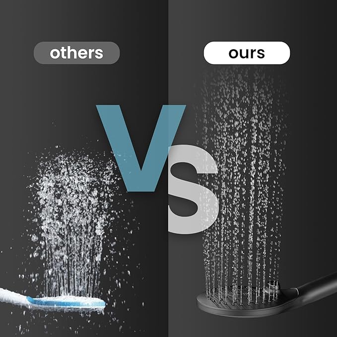 KPW Shower Head Detachable Handheld Matte Black 3 Spray Modes High Pressure Showers