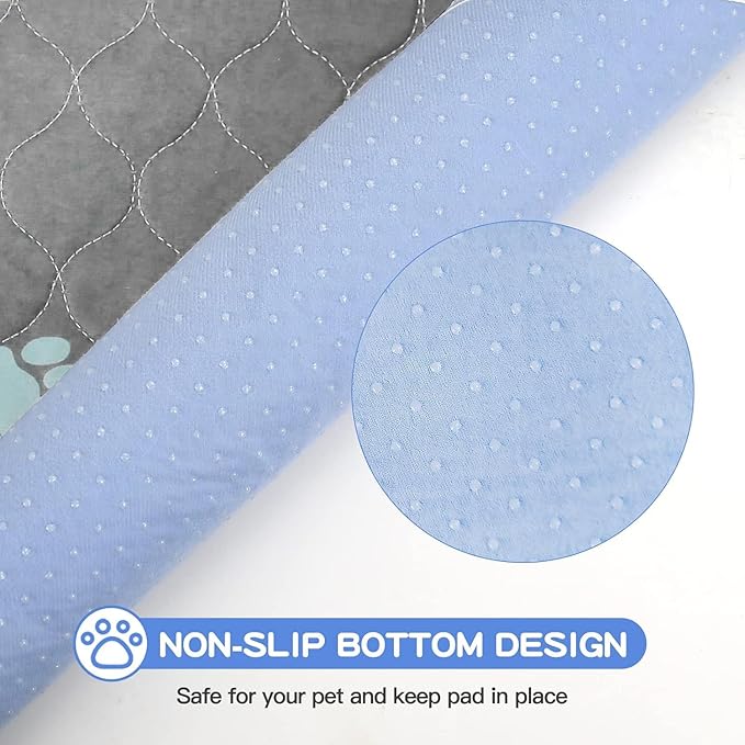 Aitmexcn Washable Puppy Dog Pee Pad, 2PCS 100% Waterproof Whelping Training Mat for Puppy/Senior Dog, Fast Drying Reusable Puppy Pads for Indoor, Outdoor and Car Travel- 18x24'' Llight Gray
