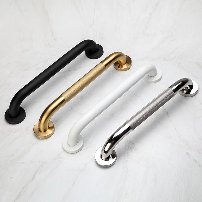 Shower Grab Bar, 2 Pack 32 Inch Black Bathroom Grab Bar, 1.25" Diameter 304 Stainless Steel Anti-Slip Grab Bars for Bathtubs and Showers, Handicap Shower Grab Bar for Seniors Elderly