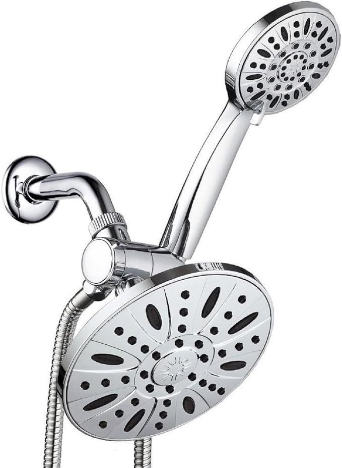 AquaDance for California - 7" Premium High Pressure 3-Way Rainfall Combo for Best of Both Worlds - Enjoy Luxury 6-Setting Rain Showerhead and Hand Held Shower Separately or Together - Chrome Finish