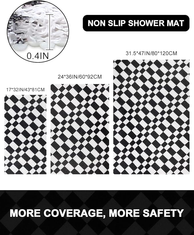 Bathtub Mat Non Slip - Anti Slip Shower Mat, Quick Drying Bath Tub Mats, Soft PVC Loofah Foot Massage Mat, Bath Mat for Shower, Tub, Bathroom, Floor, Kitchen, Pool, Hotel